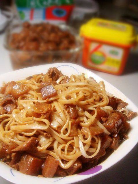 茄丁肉酱绿豆面步骤13