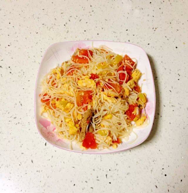 番茄鸡蛋炒粉丝步骤5