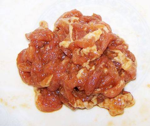 快手早餐---肉丝青菜步骤1