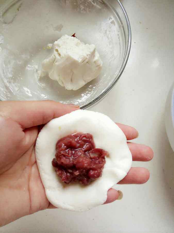 红豆糯米麻饼步骤5