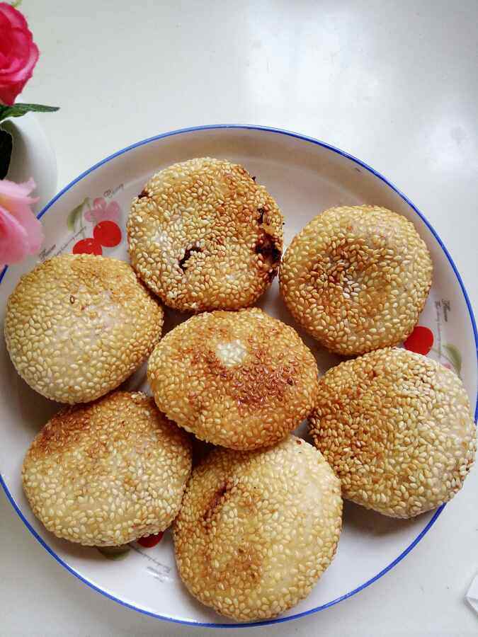 红豆糯米麻饼步骤11