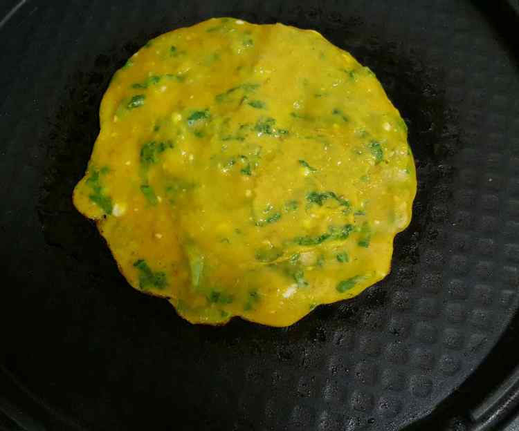 南瓜奶酪盖菜蛋饼步骤8