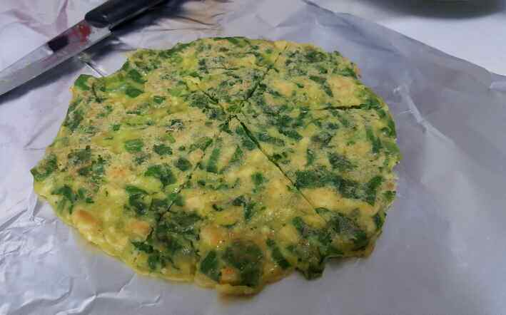 茼蒿豆腐鸡蛋饼步骤9