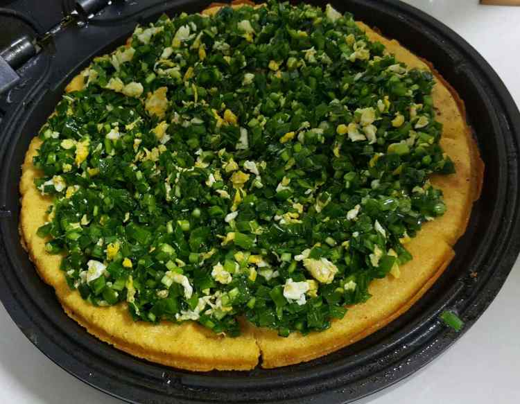 韭菜鸡蛋糊饼步骤14