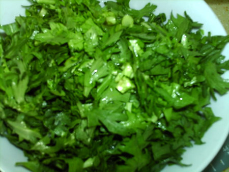 茼蒿蛋糊饼步骤2