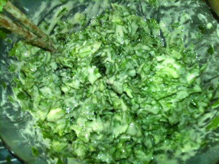 茼蒿蛋糊饼步骤9
