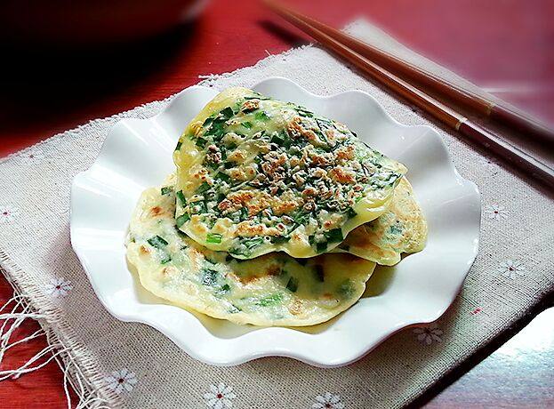 韭菜虾皮鸡蛋饼步骤11