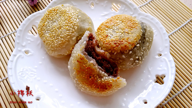 麻香红豆糯米饼步骤7