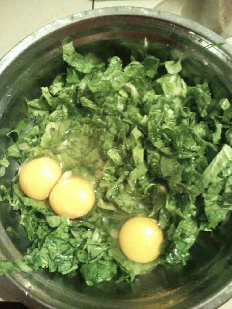 小白菜鸡蛋饼步骤2