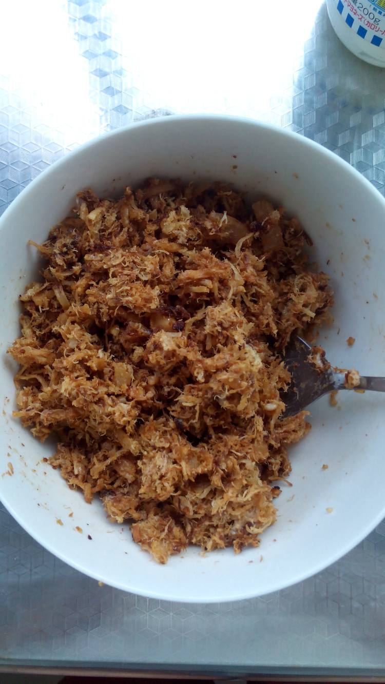 自制花生肉松饼步骤2