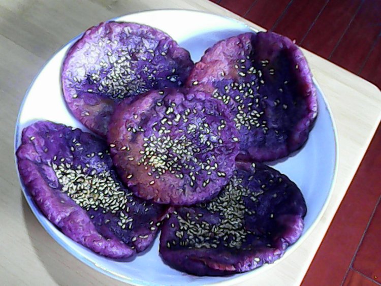 紫薯糯米饼步骤9