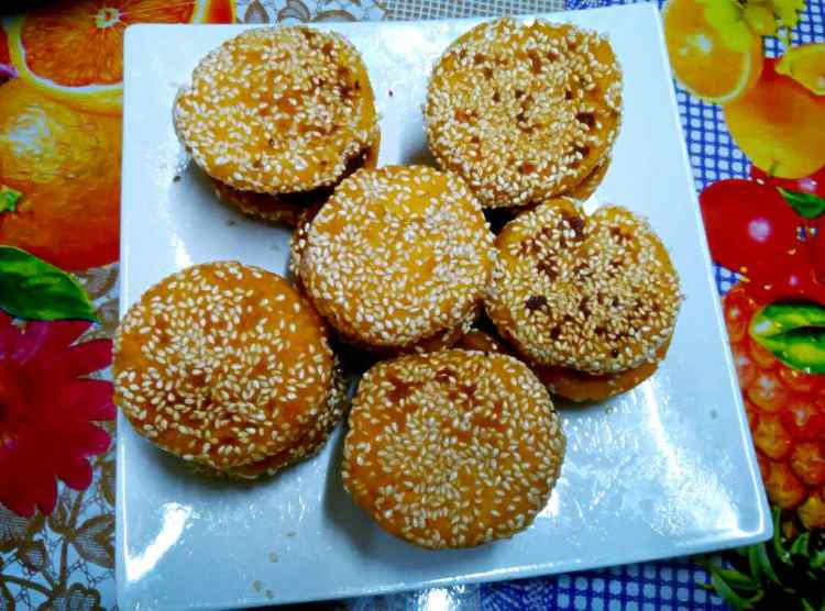 南瓜豆沙饼步骤10