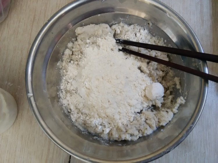 白菜豆渣饼步骤4