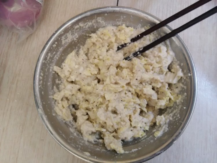 白菜豆渣饼步骤5