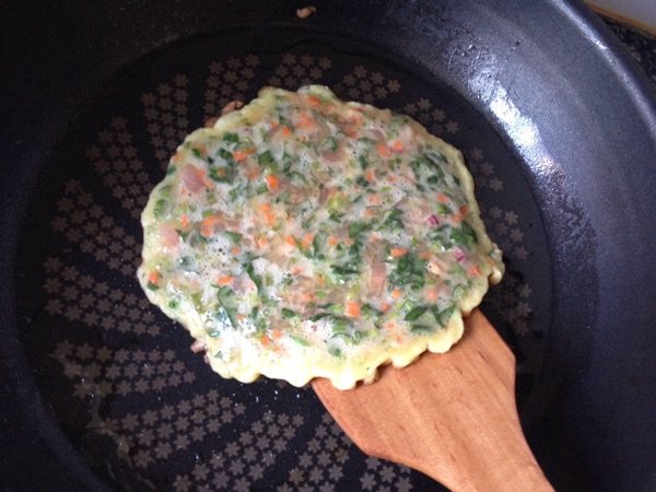 菠菜煎饼步骤5