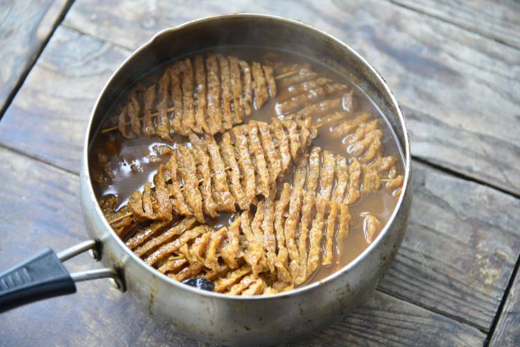 饼夹豆腐串步骤3