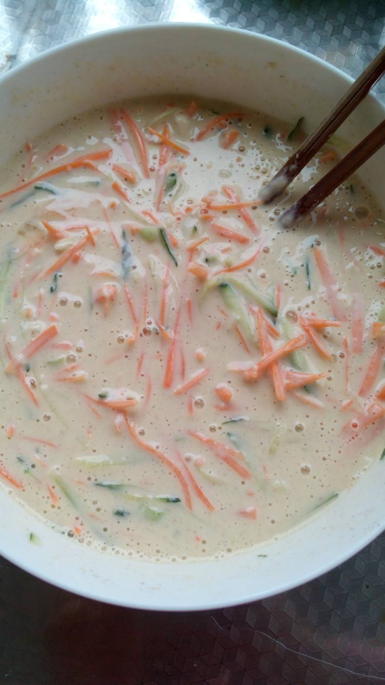 黄瓜杂粮煎饼步骤7