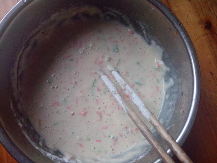 青椒红萝卜煎饼步骤7