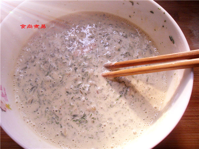 榨菜鸡蛋煎艾饼步骤10