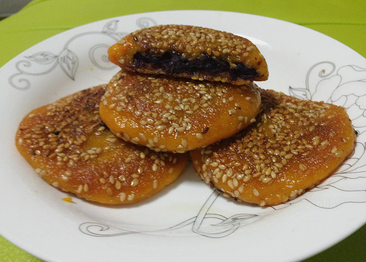 芝麻南瓜紫薯饼步骤17