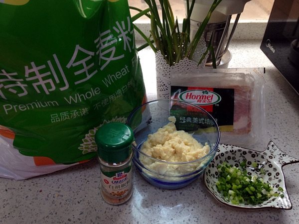 全麦豆渣培根软饼步骤2