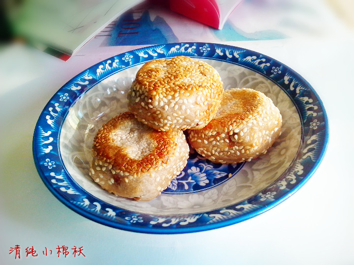 枣香红豆芝麻饼步骤9