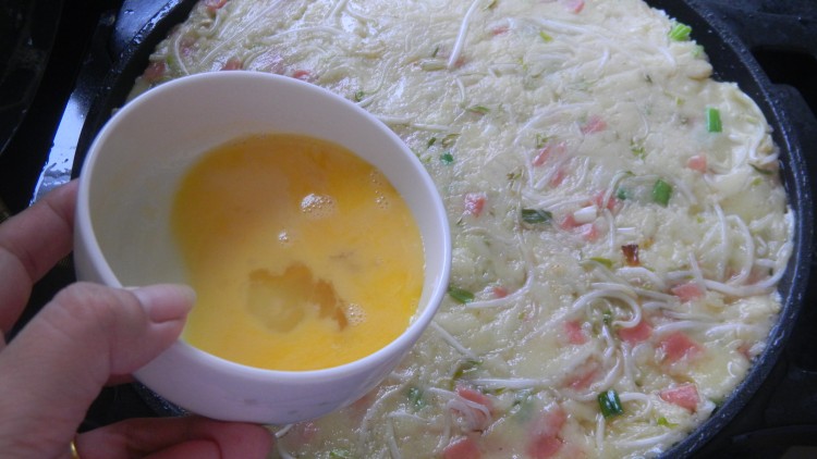 火腿豆芽煎饼步骤8