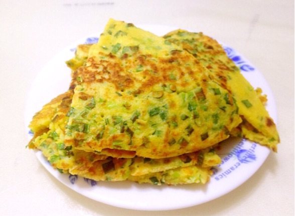 香葱鸡蛋玉米面煎饼步骤5