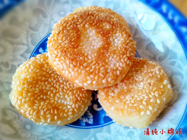 玉米粥芝麻煎饼步骤6