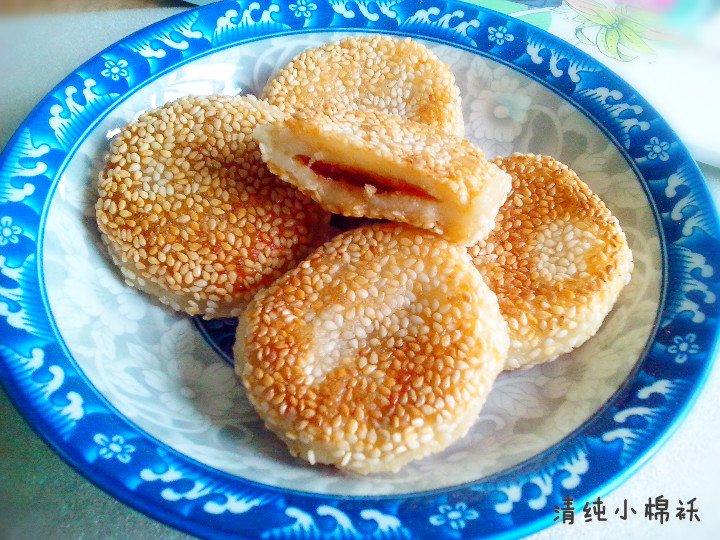花生芝麻糯米饼步骤8