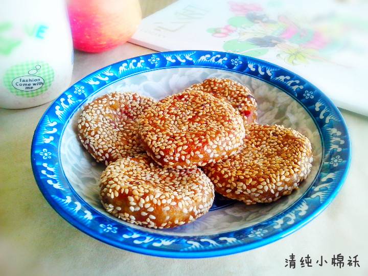 枣香红糖苹果豆渣饼步骤12