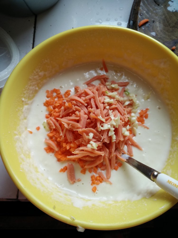 胡萝卜火腿煎饼步骤4