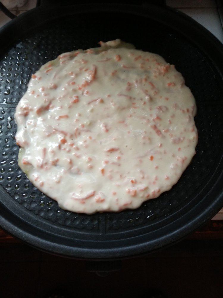 胡萝卜火腿煎饼步骤5