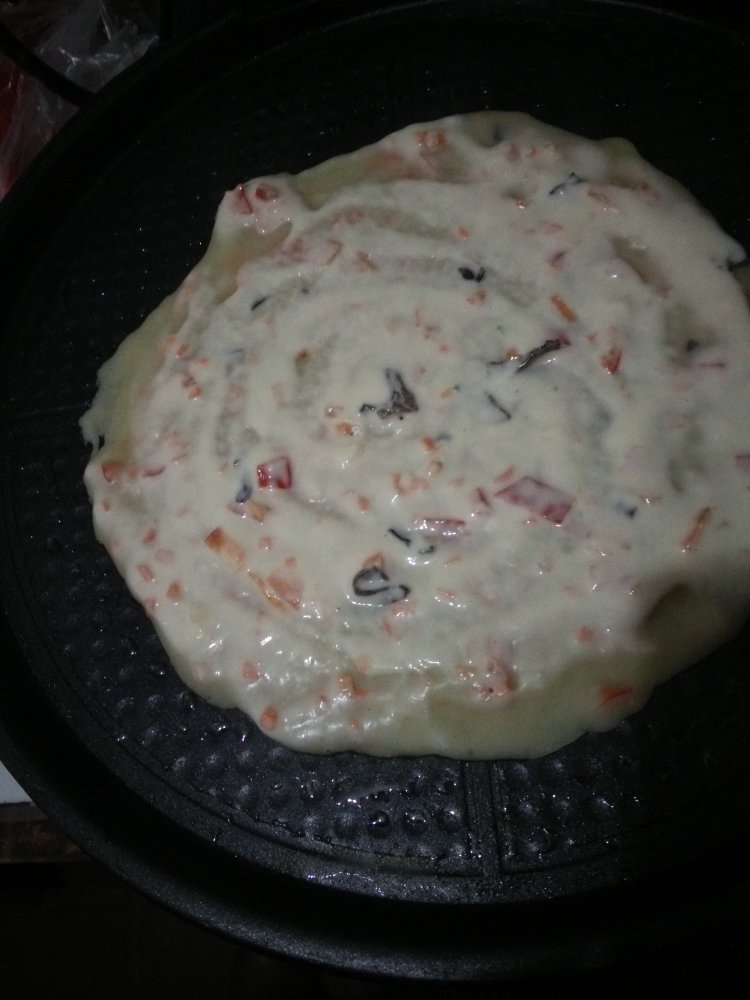 红椒木耳煎饼步骤5