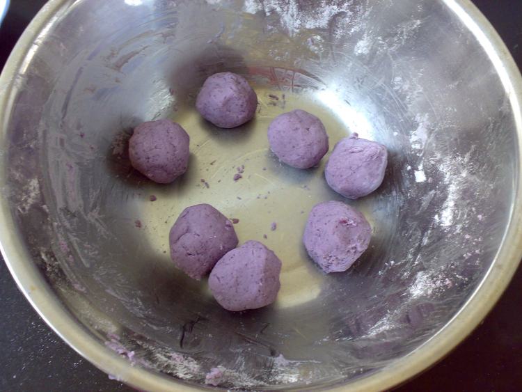 芝心紫薯饼步骤4