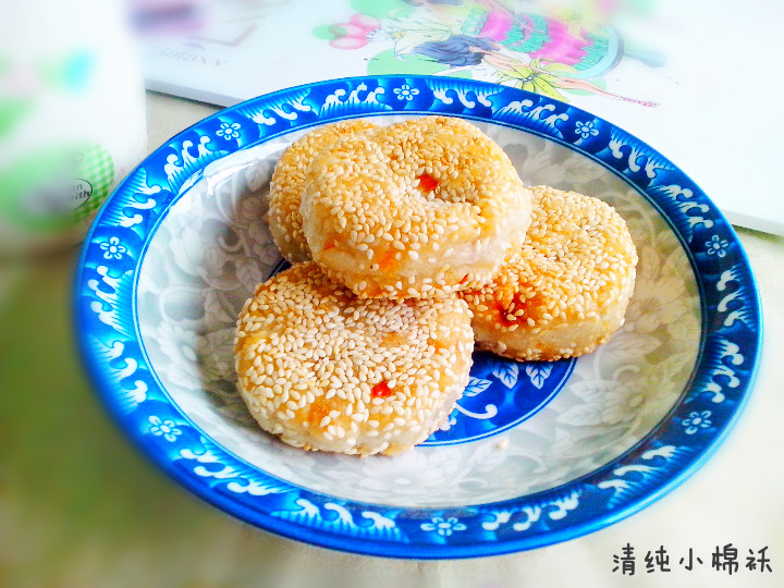 桔皮糖紫薯馅豆渣饼步骤10