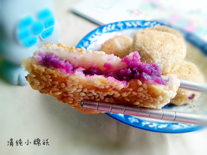 椰香紫薯芝麻饼步骤10