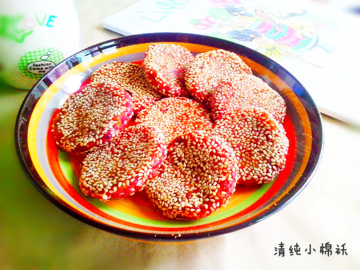 薯香焦糖苹果芝麻饼步骤9