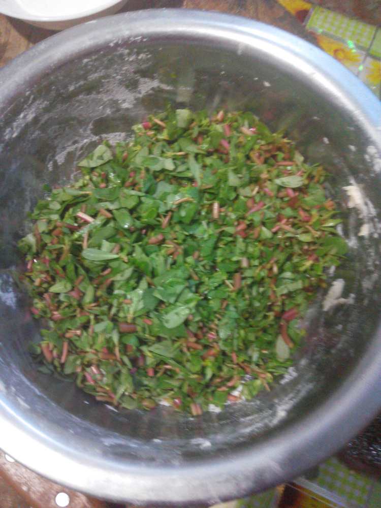 马齿苋菜饼步骤2