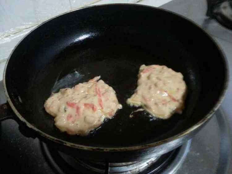泡菜培根饼步骤4