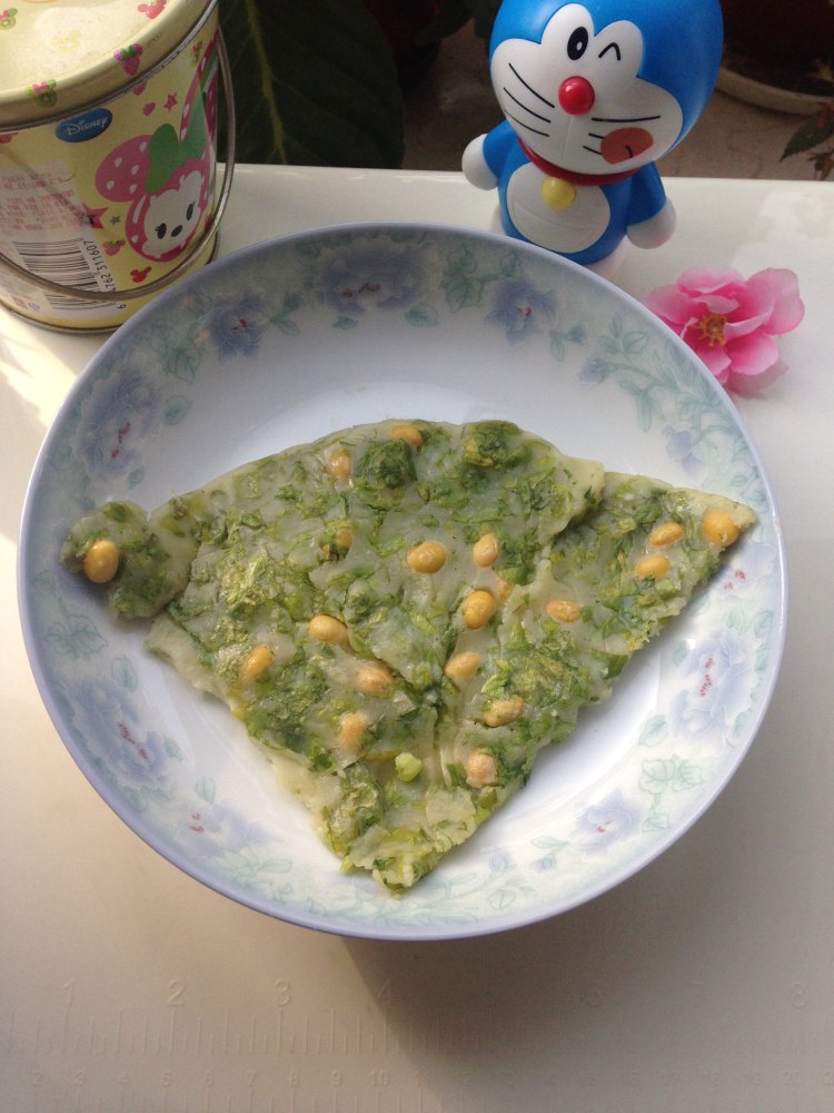 芹菜叶黄豆煎饼步骤6