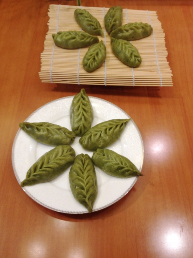 豆沙馅柳叶蒸饺步骤10