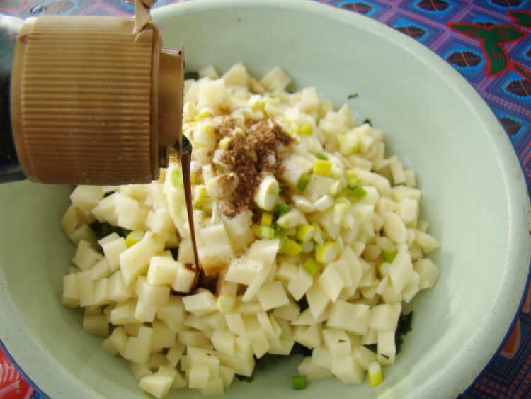 车前草馅莜面饺子步骤7