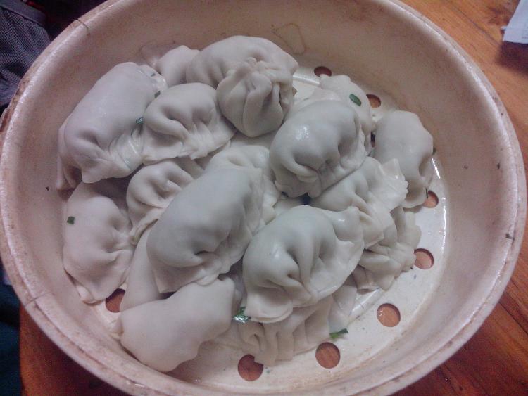 韭菜豆干煎饺步骤6
