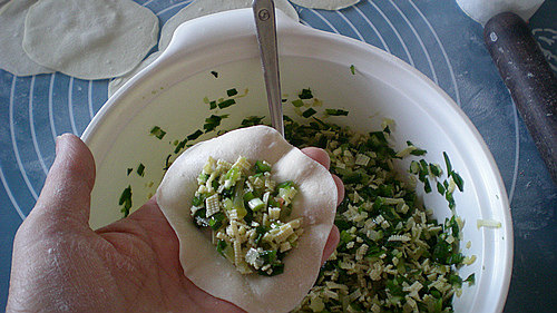 榨菜豆腐韭菜水饺步骤9
