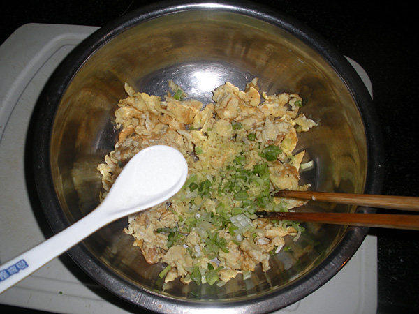 角瓜韭菜鸡蛋素水饺步骤11