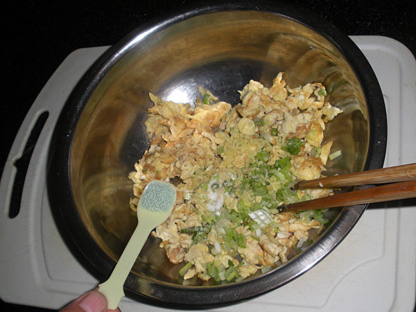 角瓜韭菜鸡蛋素水饺步骤13