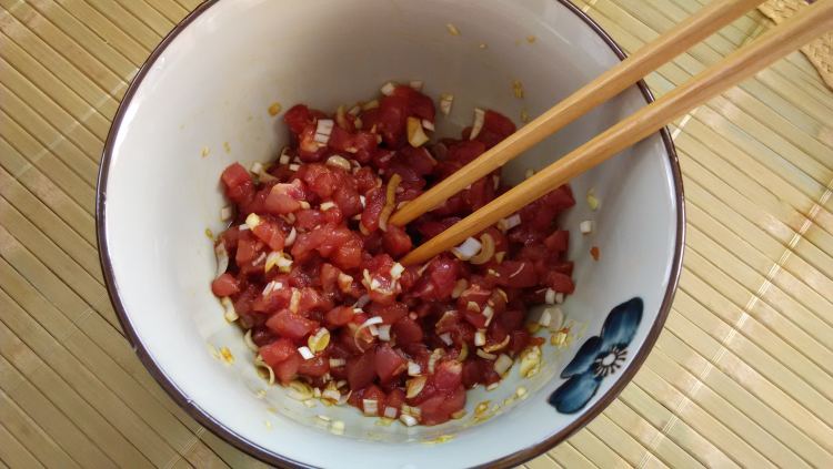 韭菜虾仁酱肉水饺步骤2