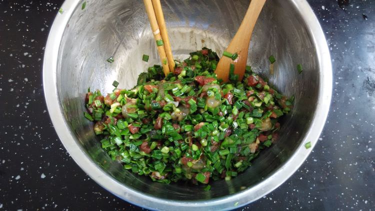 韭菜虾仁酱肉水饺步骤7