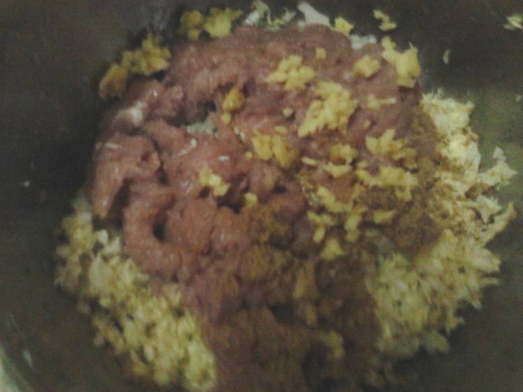 白菜葱肉末饺子步骤5